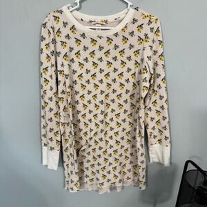 Victoria's Secret Waffle Knot Floral Short Nightgown Womens Size XL Cotton Blend